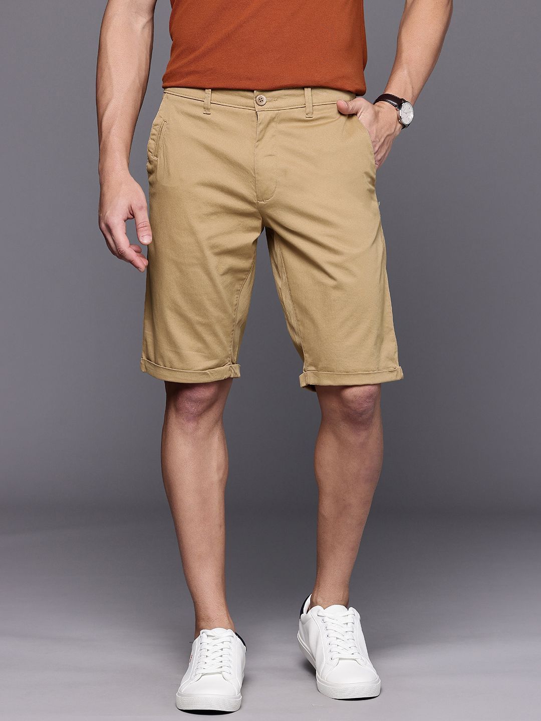Louis Philippe Sport Men Slim Fit Chino Shorts-picture-42