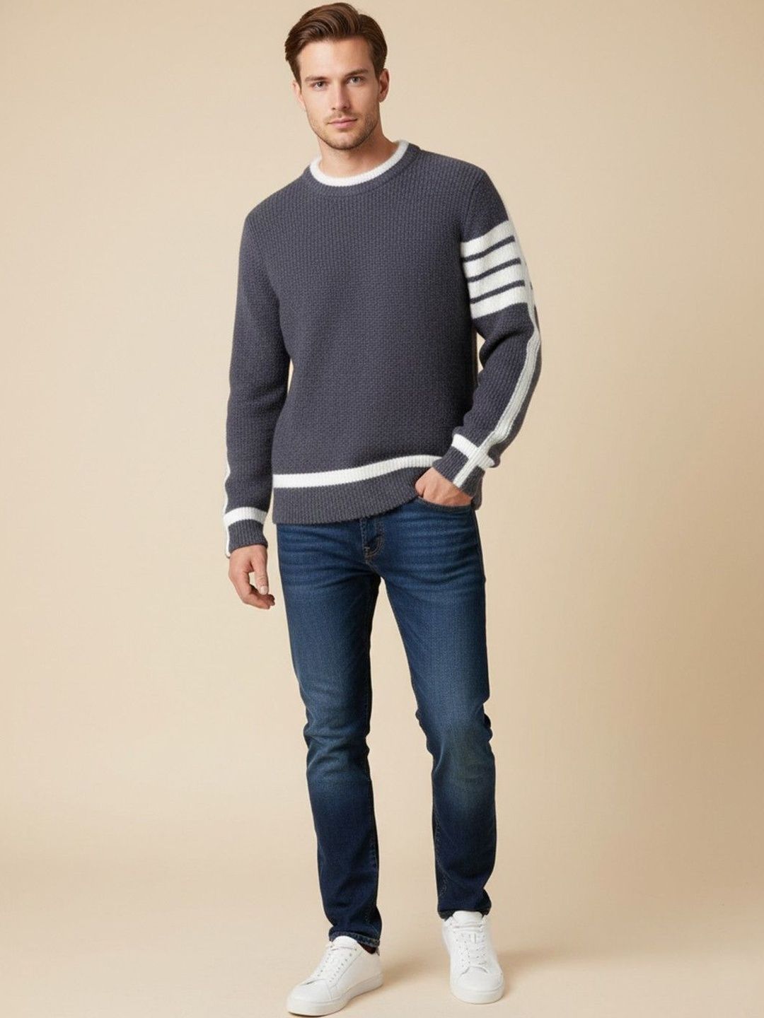 Mast & Harbour Men Striped Pullover-picture-53