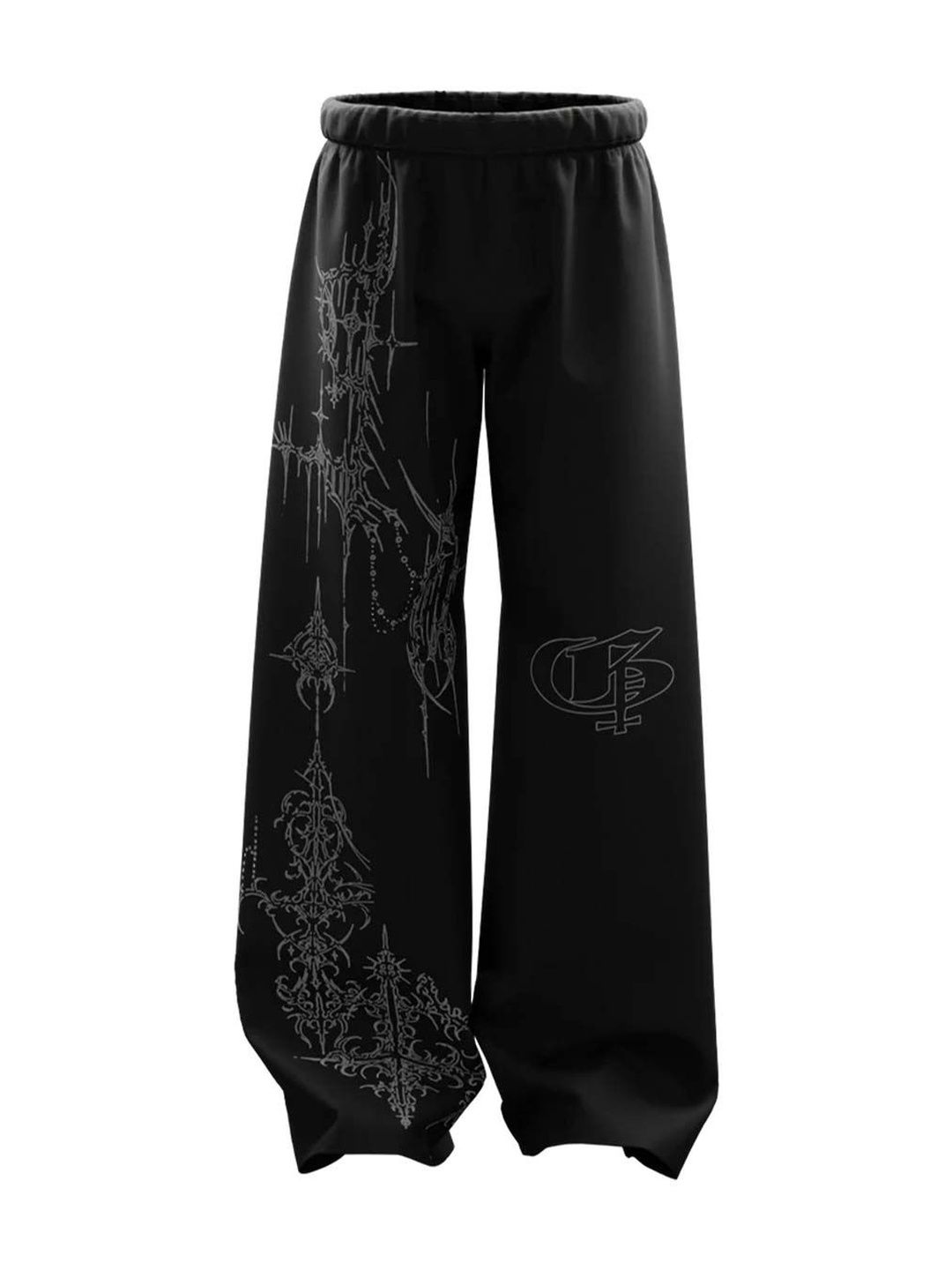 GENRAGE Unisex Printed Pure Cotton Straight-Fit Baggy Track Pants-picture-10