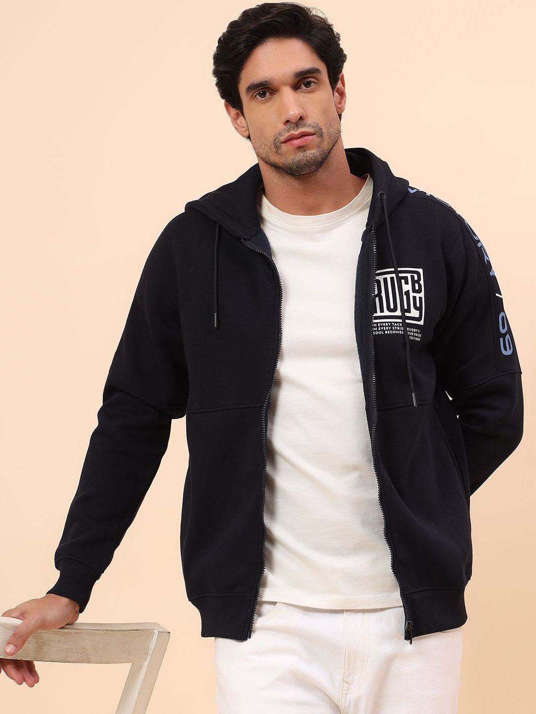 Cantabil Men Printed Hooded Sweatshirt-image-35