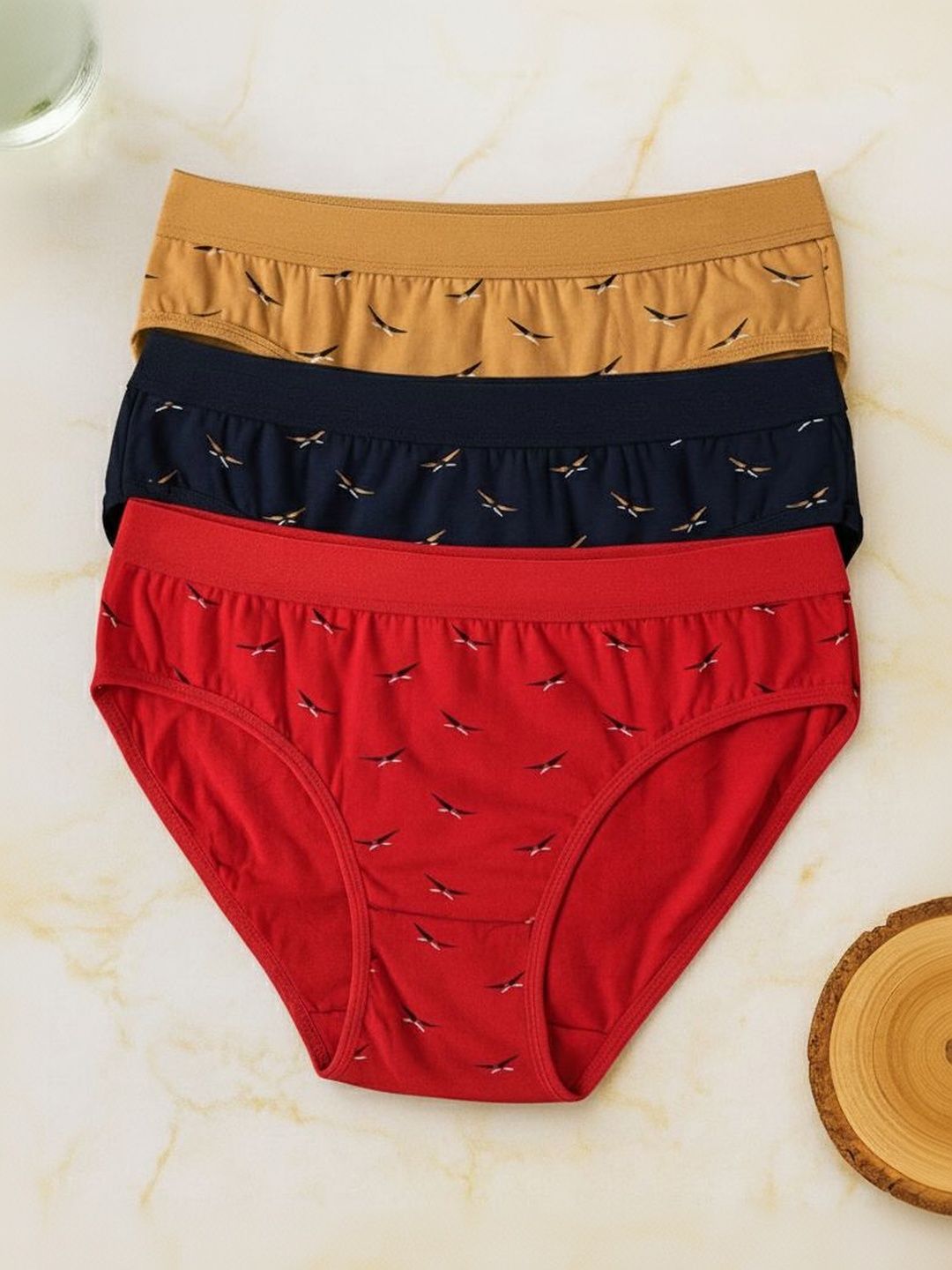 FiveFlag Pack of 3 Printed Mid-Rise Hipster Briefs-image-20