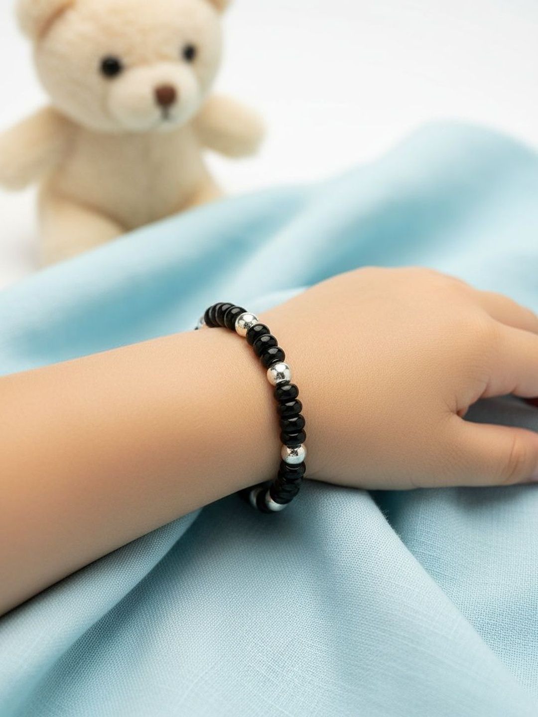 NVR Unisex Kids Brass Rhodium-Plated Wraparound Bracelet-picture-47