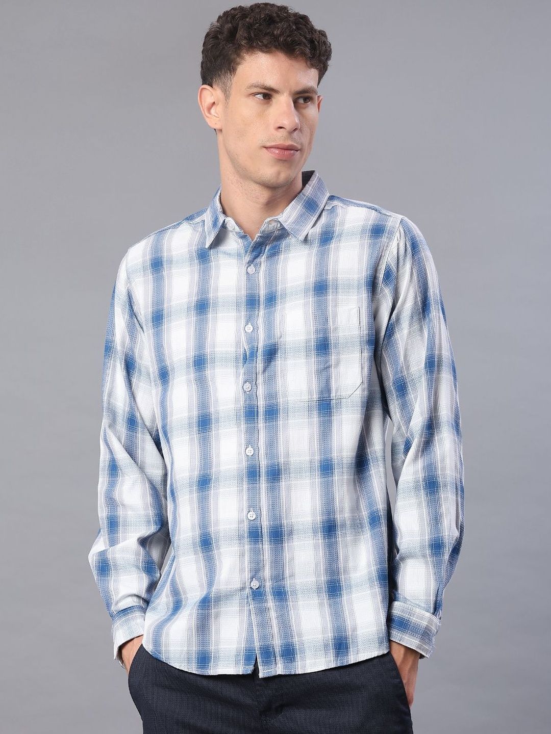V-Mart Men Slim Fit Checked Casual Shirt-picture-29