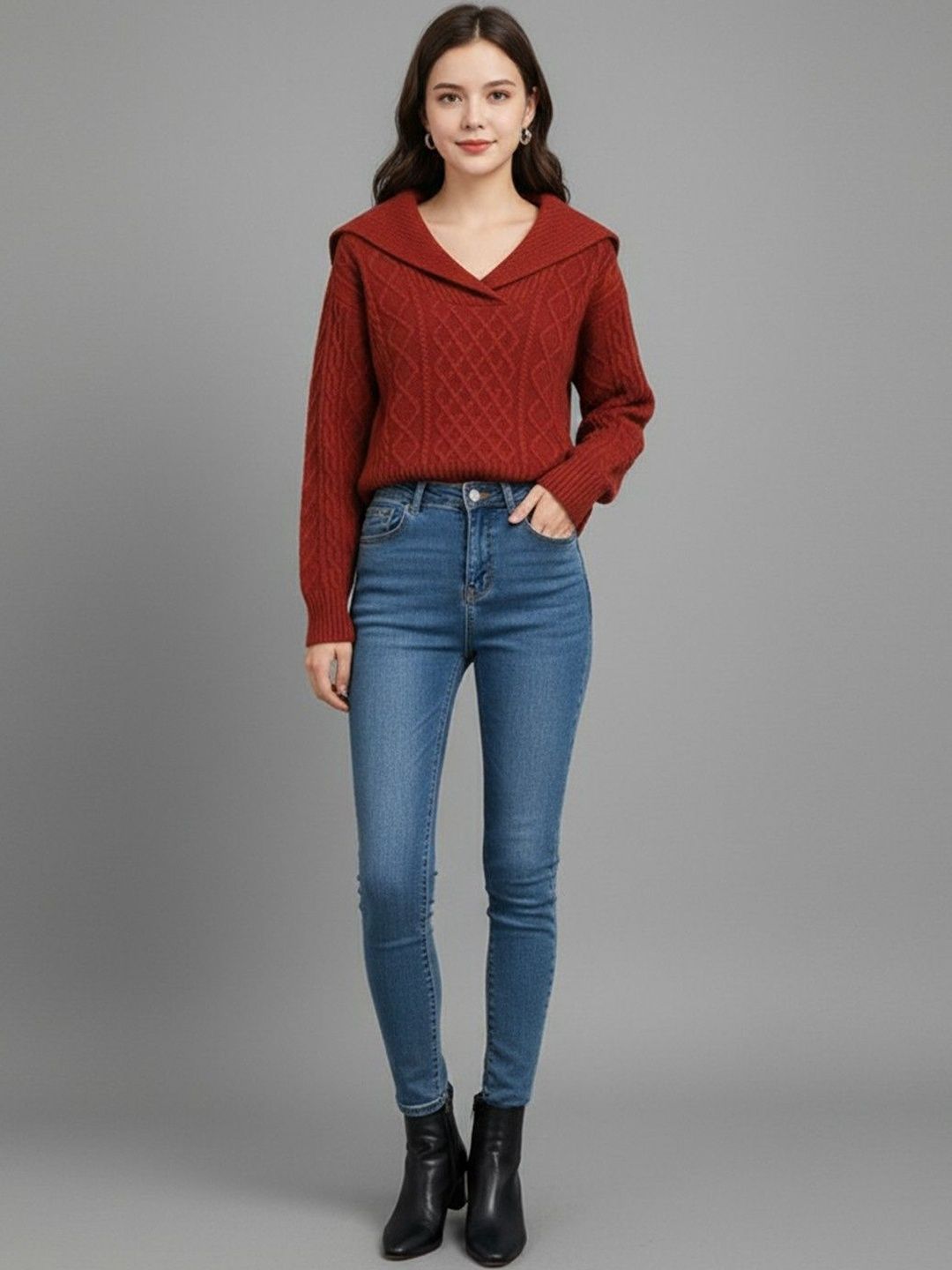 HERE&NOW Women Cable Knit Pullover-picture-53