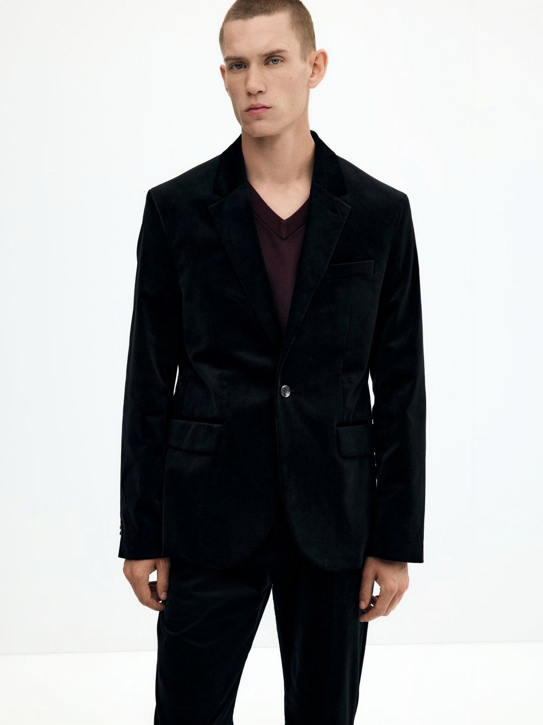 H&M Regular Fit Single-Breasted Velvet Jacket-picture-16