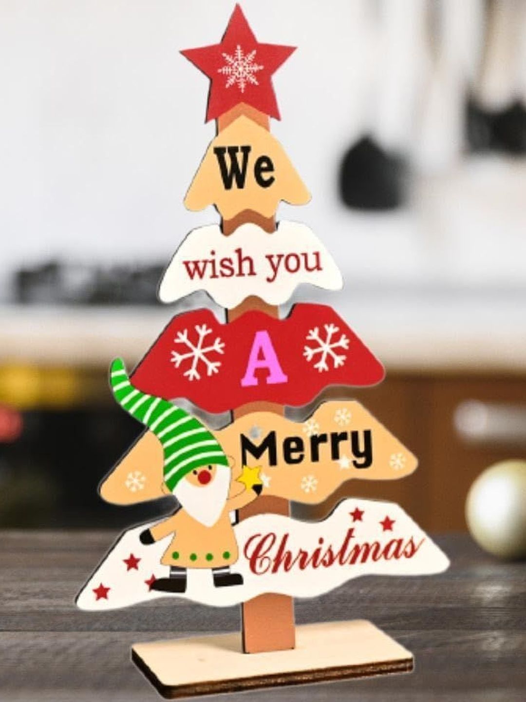 CraftVatika Green Printed Table Medium Christmas Showpiece - 13.77 In-image-37