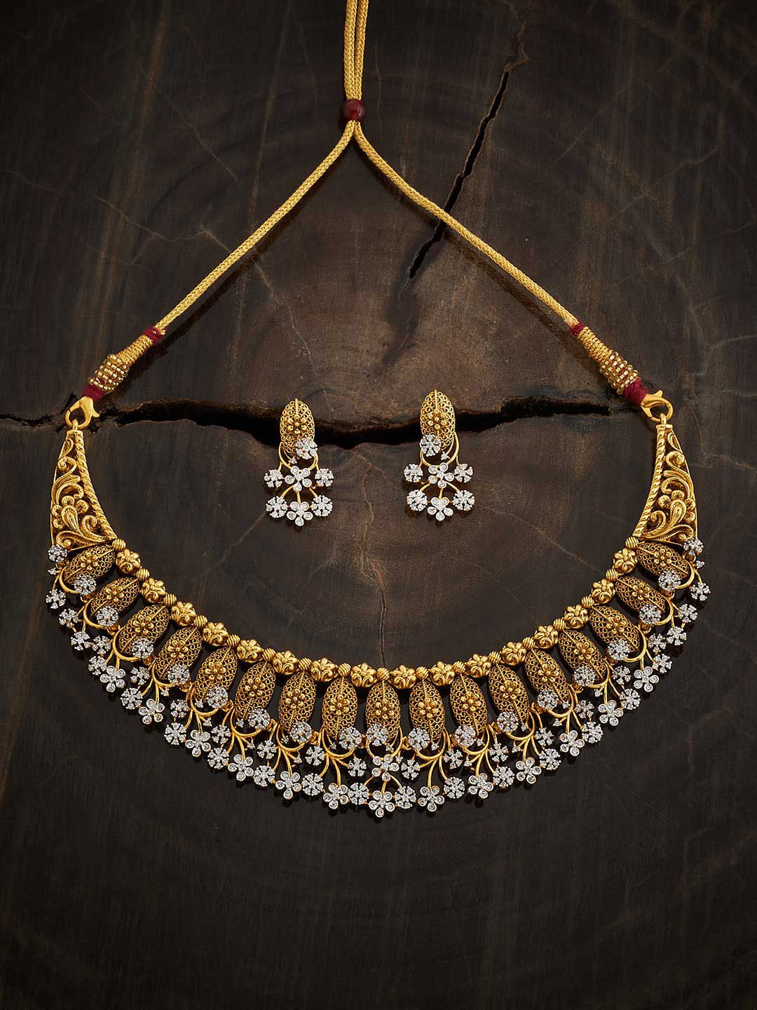 Kushal's Fashion Jewellery Embellished Bridal 92.5 Silver Temple Jewellery Set-picture-17