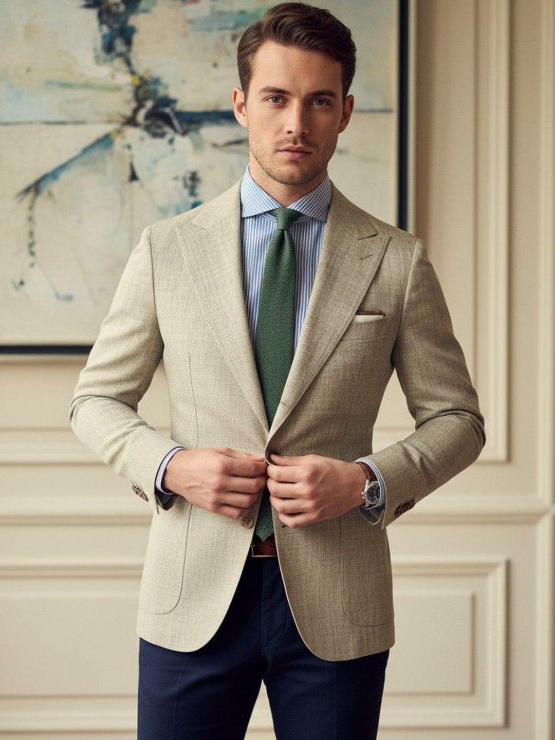 INVICTUS Notched Lapel Long Sleeves Single Breasted Blazer