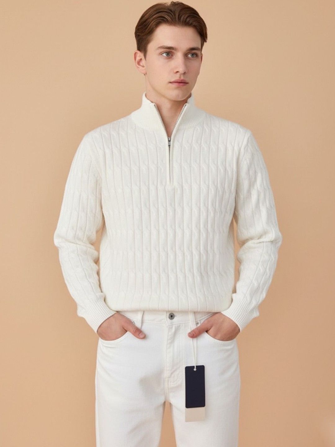 Mast & Harbour Men Cable Knit Pullover-picture-49