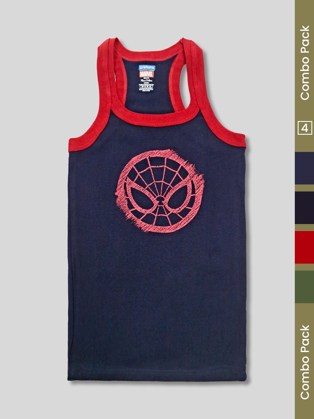 AMUL COMFY Boys Pack Of 4 Avengers Printed Pure Cotton Assorted Innerwear Vests-picture-26