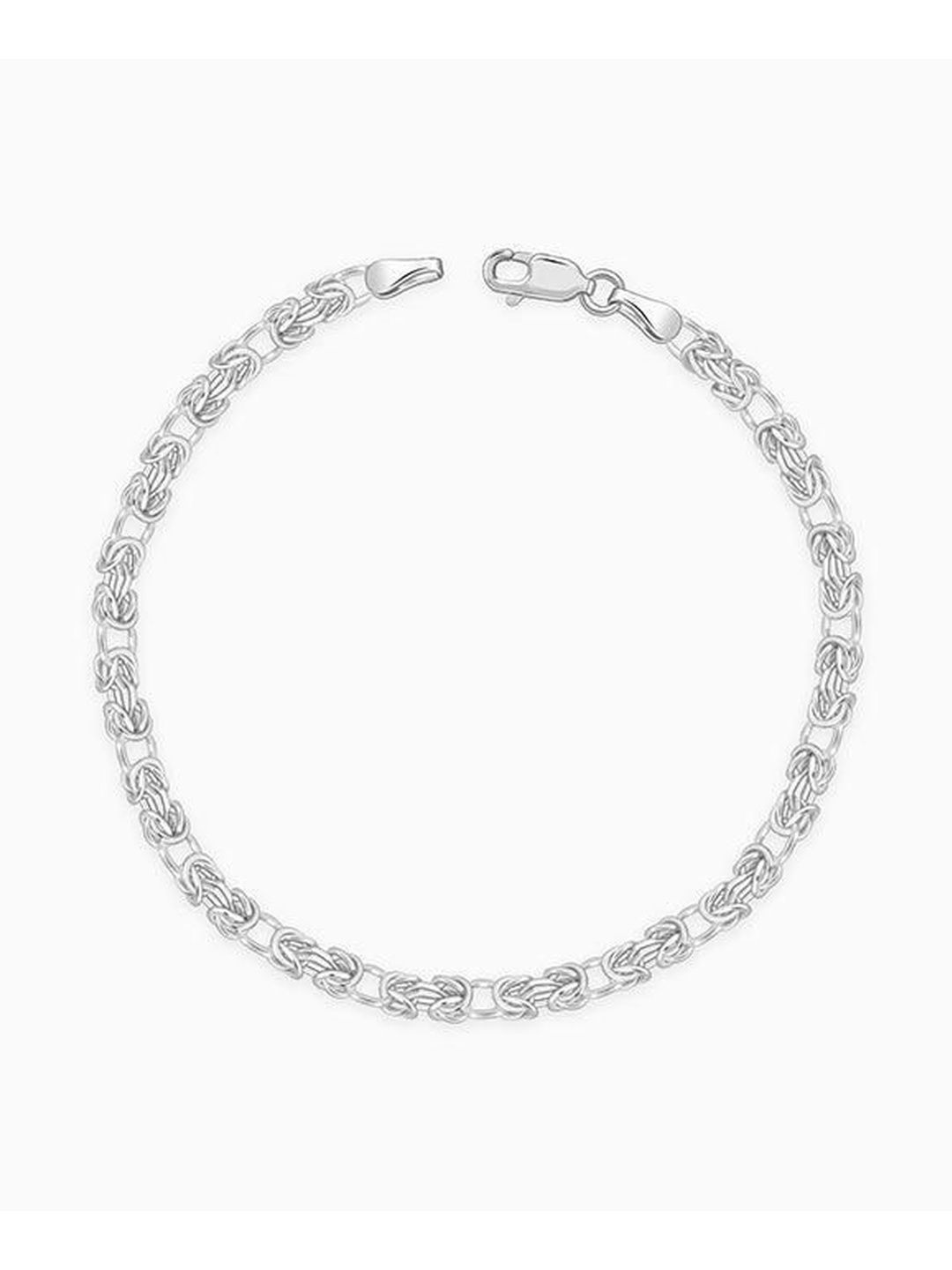 GIVA Men Silver Handcrafted Rhodium-Plated Link Bracelet-picture-20