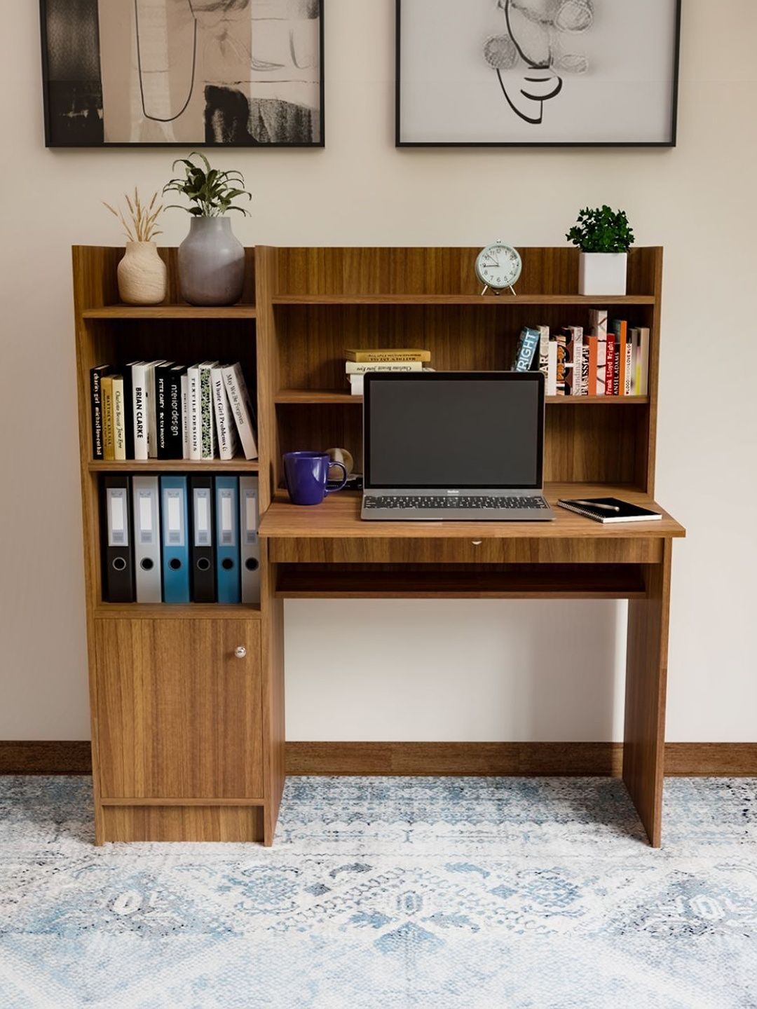 neuspace Brown Engineered Wood Study Table