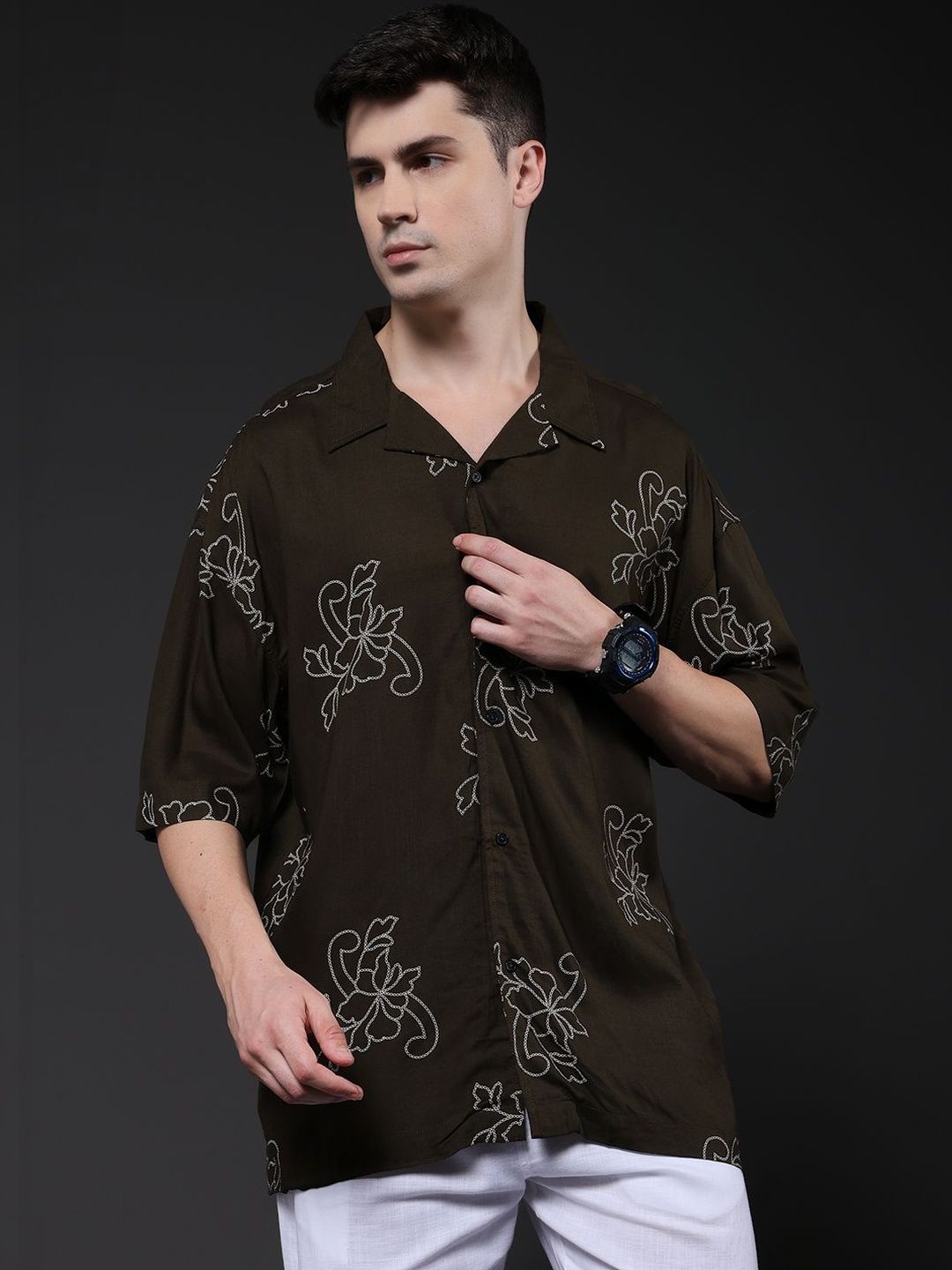 PRONK Men Standard Floral Printed Casual Shirt-picture-10
