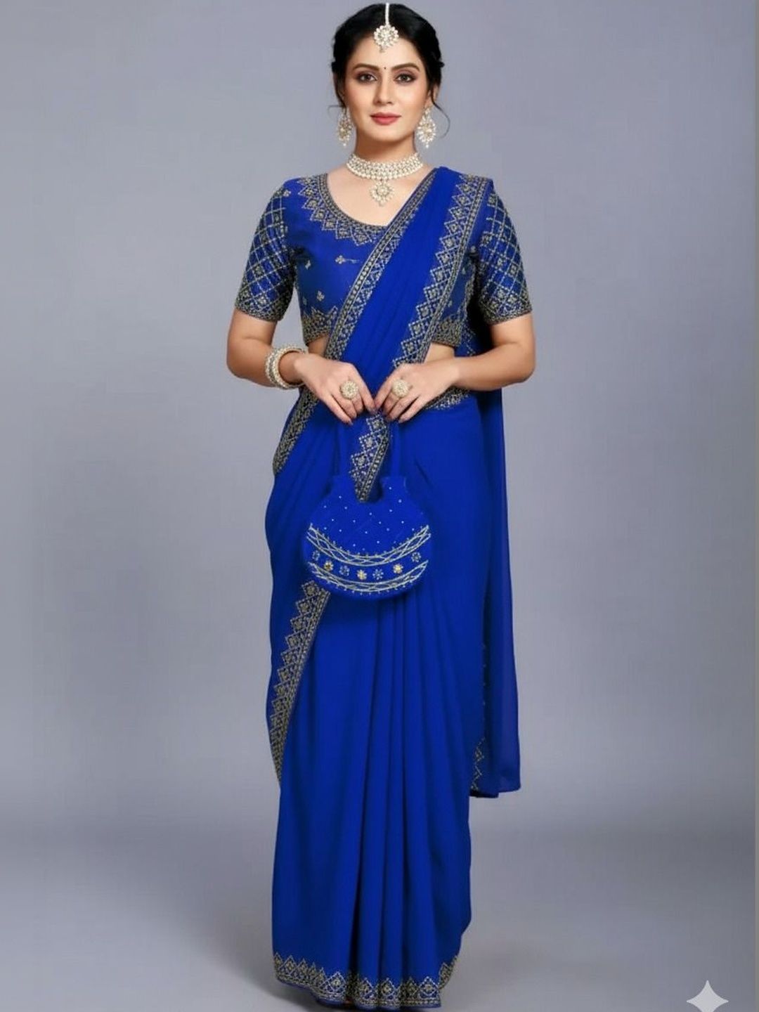 Moda Rapido Embellished Embroidered Art Silk Saree-picture-27