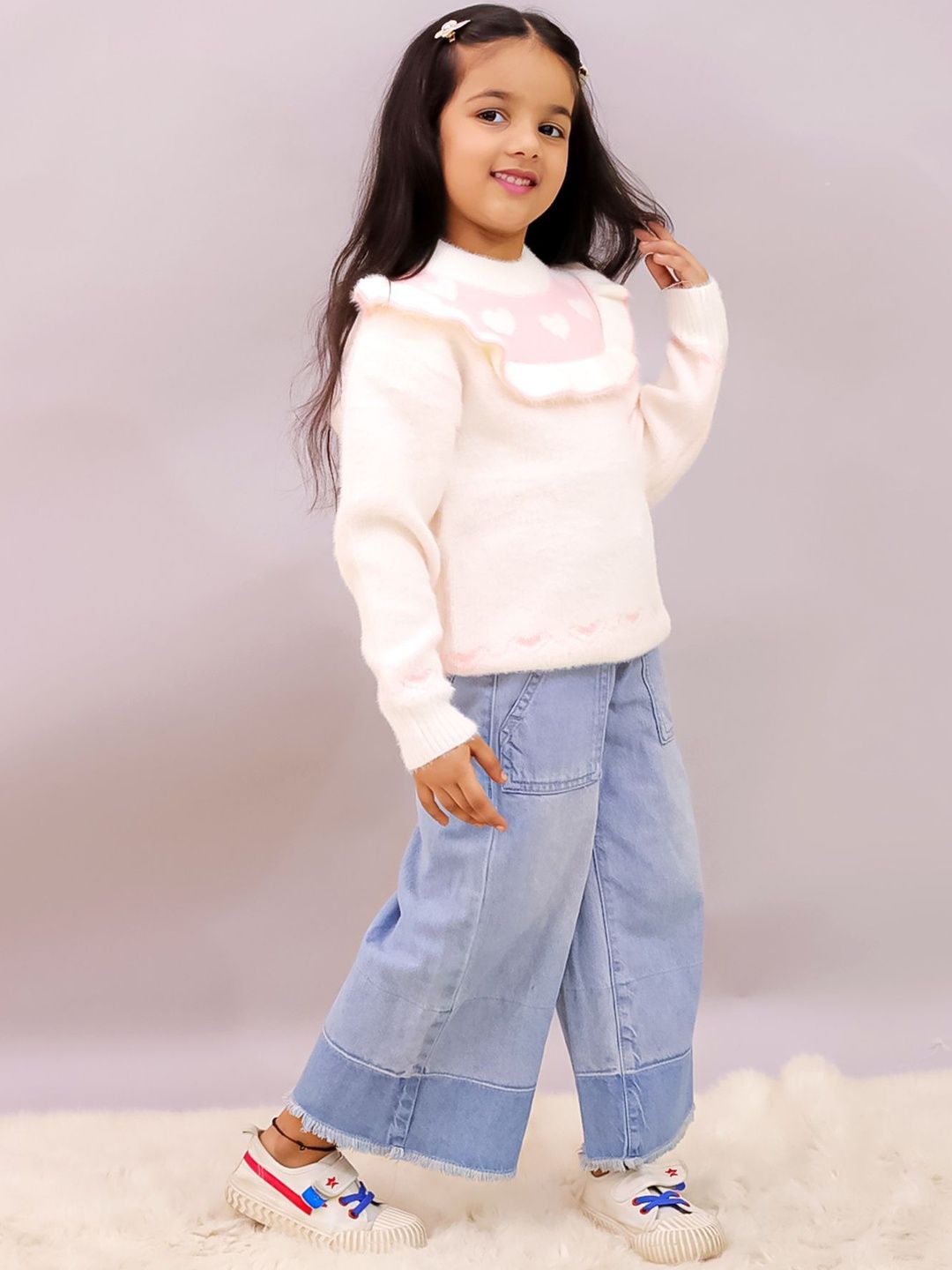 LITTLE GINNIE Girls Printed Woollen Pullover-picture-16