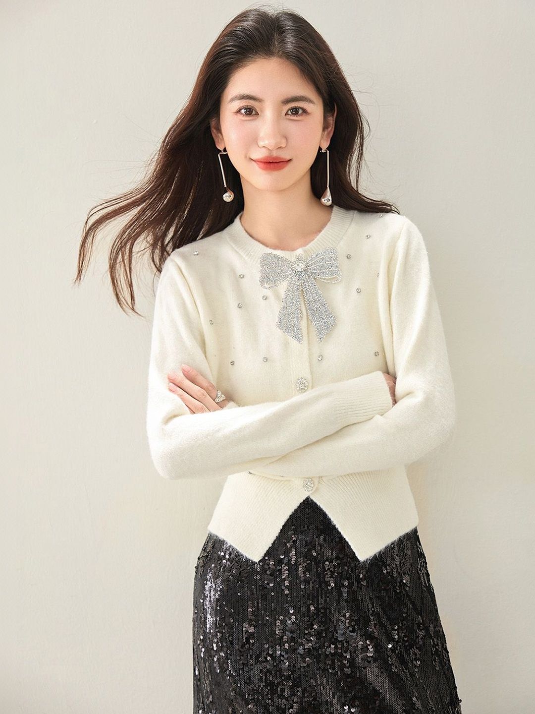 JC Collection Women Cardigan with Applique Detail-picture-31