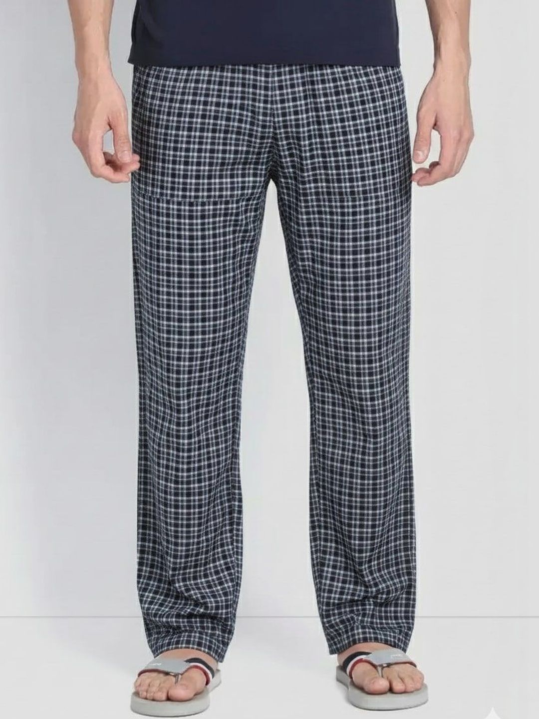 DIGITAL SHOPEE Men Checked Cotton Lounge Pants-picture-21