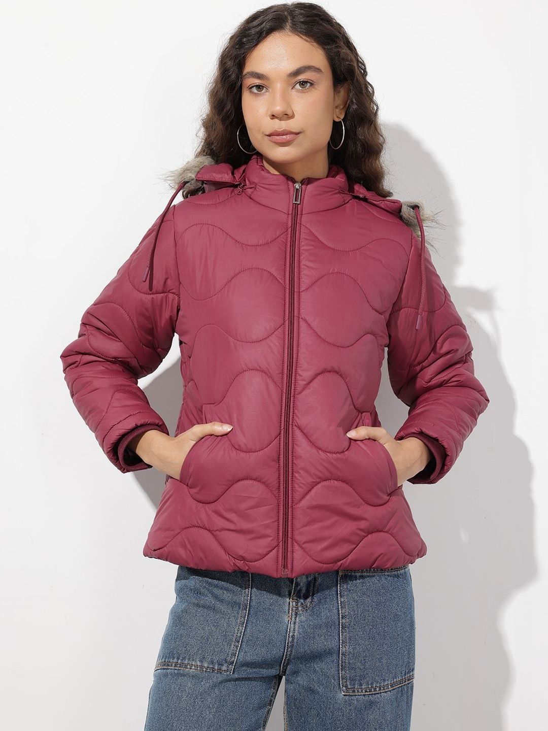 The Roadster Lifestyle Co Hooded Quilted Jacket-picture-18