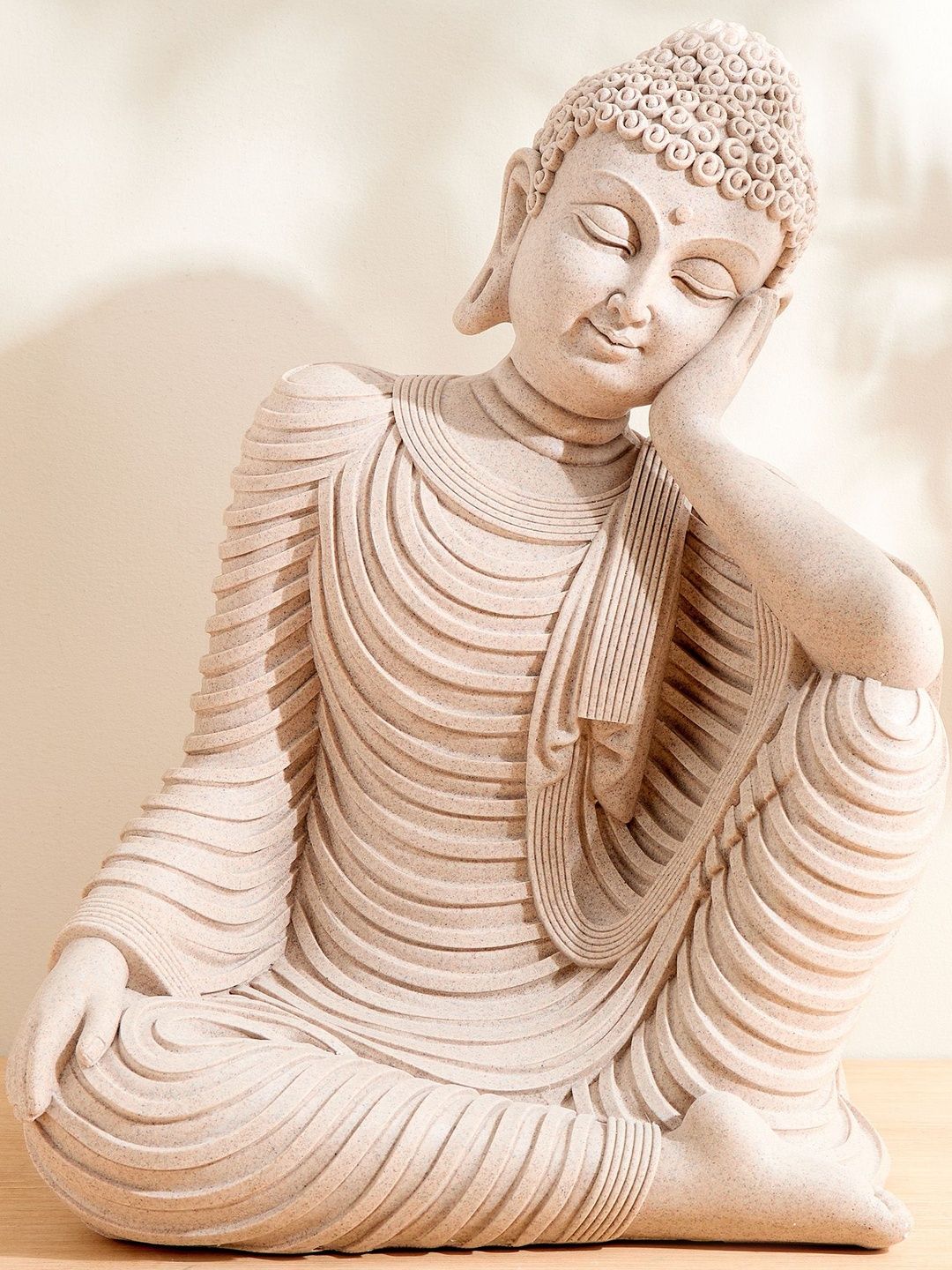 Home Centre Beige Sitting Buddha Showpiece-picture-14