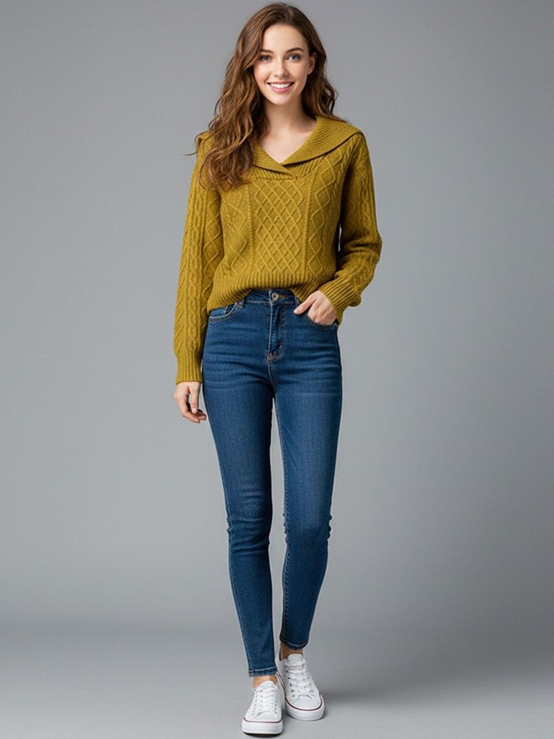 HERE&NOW Women Cable Knit Pullover