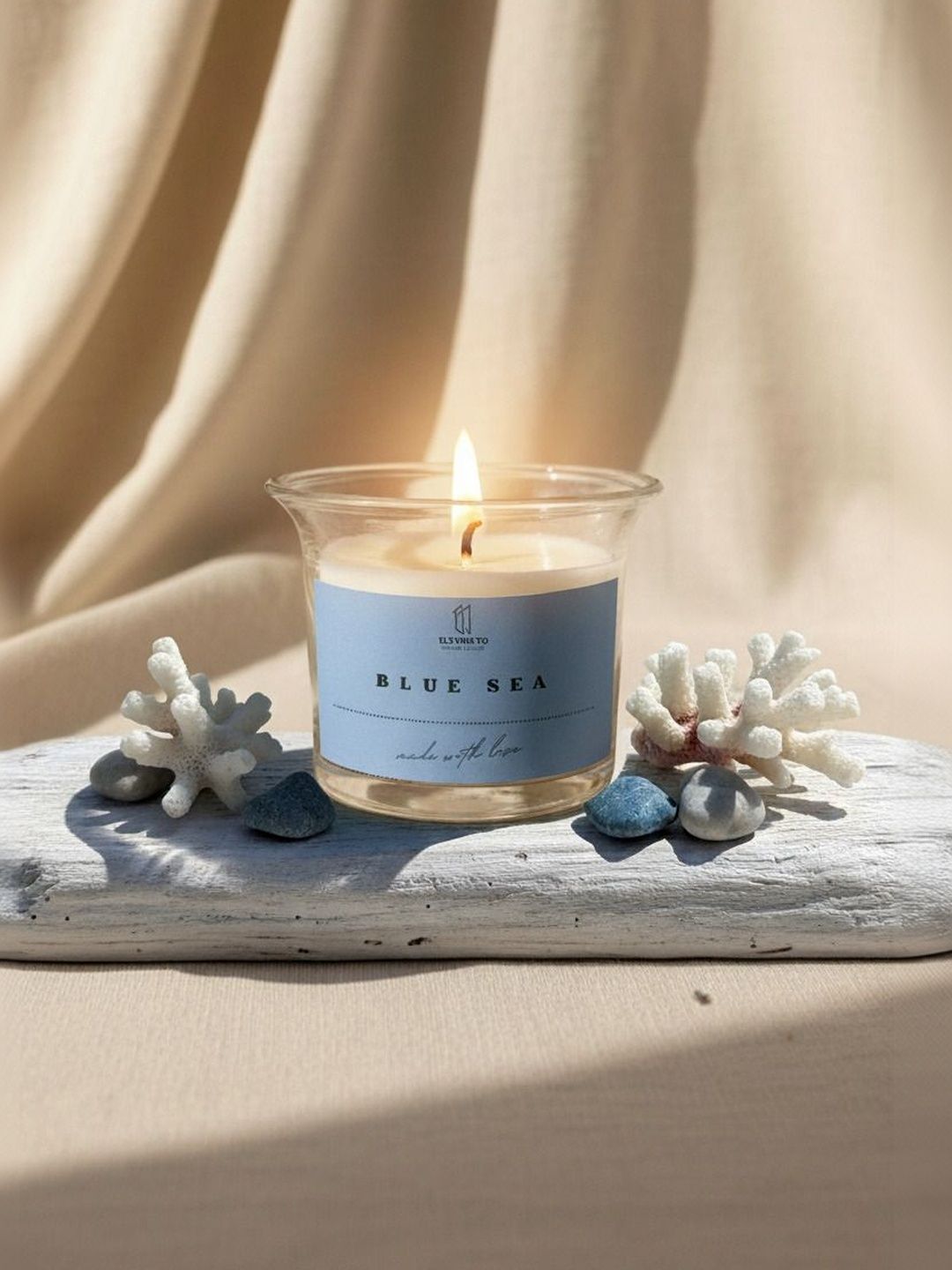 Eleven To Eleven Decor Turquoise Blue & White 1 pieces Jar Candle-image-43