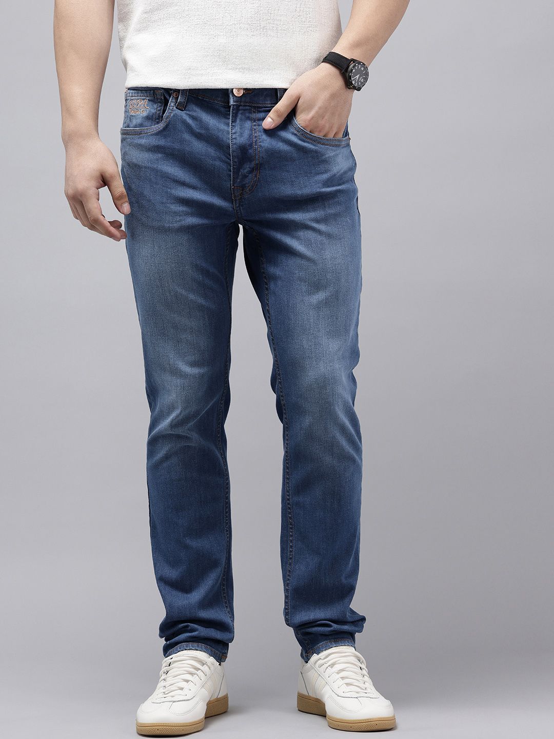 U.S. Polo Assn. Denim Co. Men Brandon Slim Tapered Fit Light Fade Stretchable Jeans-picture-23