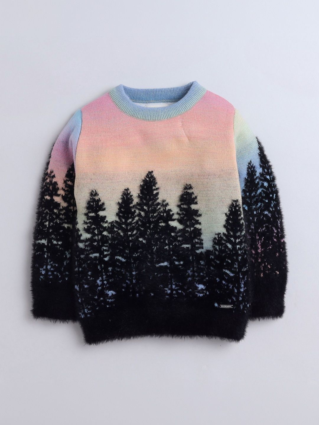 Yellow Apple Girls Printed Pullover with Fuzzy Detail-picture-28