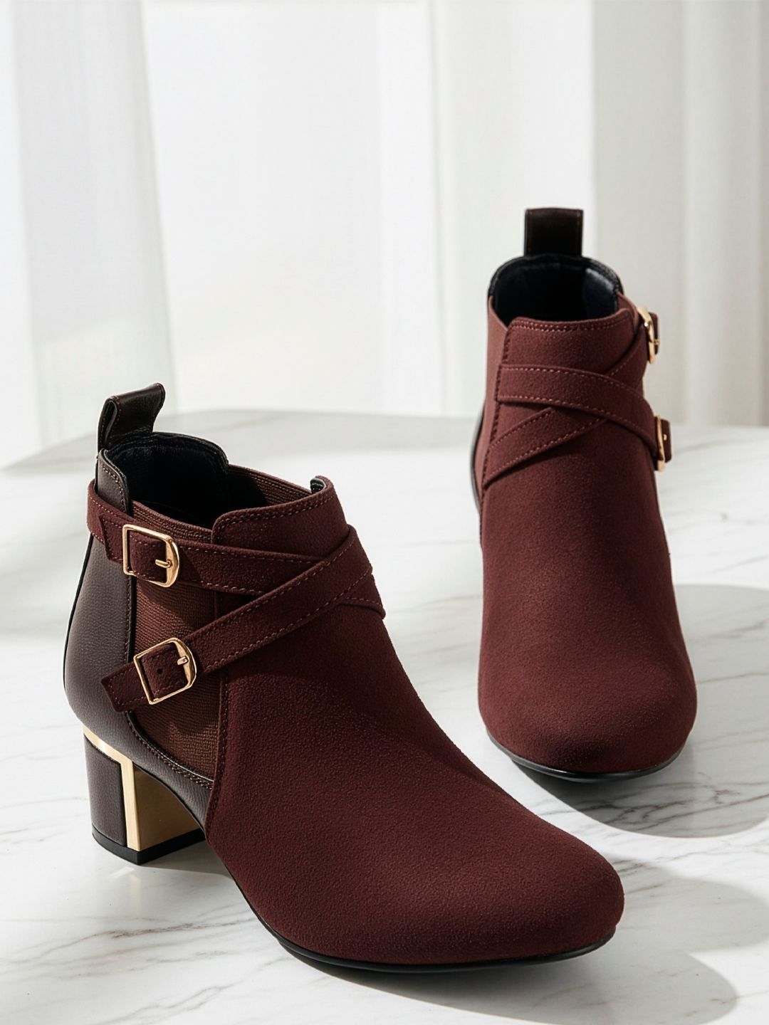 The Roadster Lifestyle Co. Women Buckle Casual Block Heels Boots-picture-16