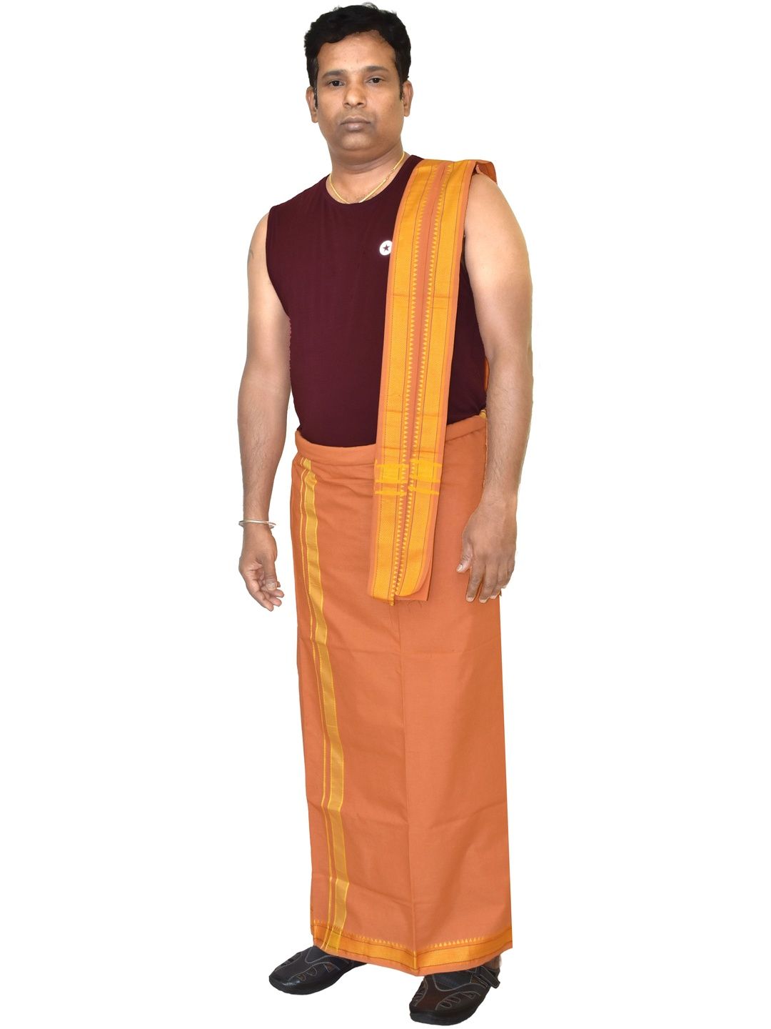 TUNI MANI Men Cotton Padi Pettu Border Dhoti With Towel-picture-27