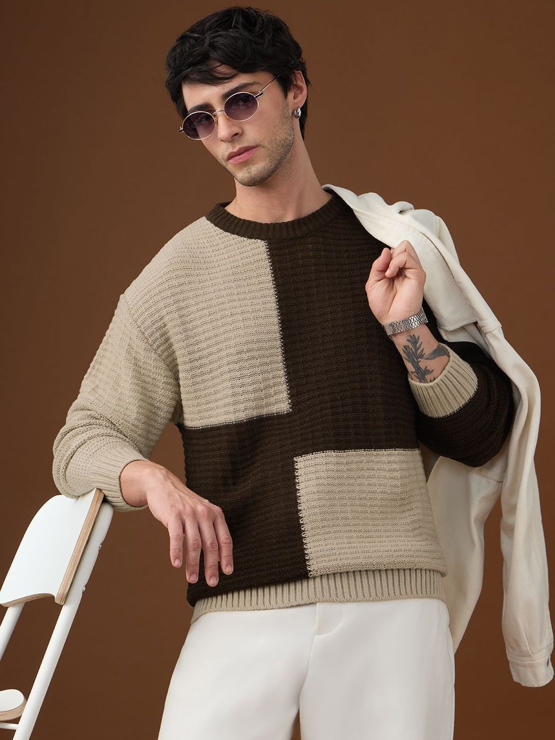 The Souled Store Men Colourblocked Pullover-picture-12