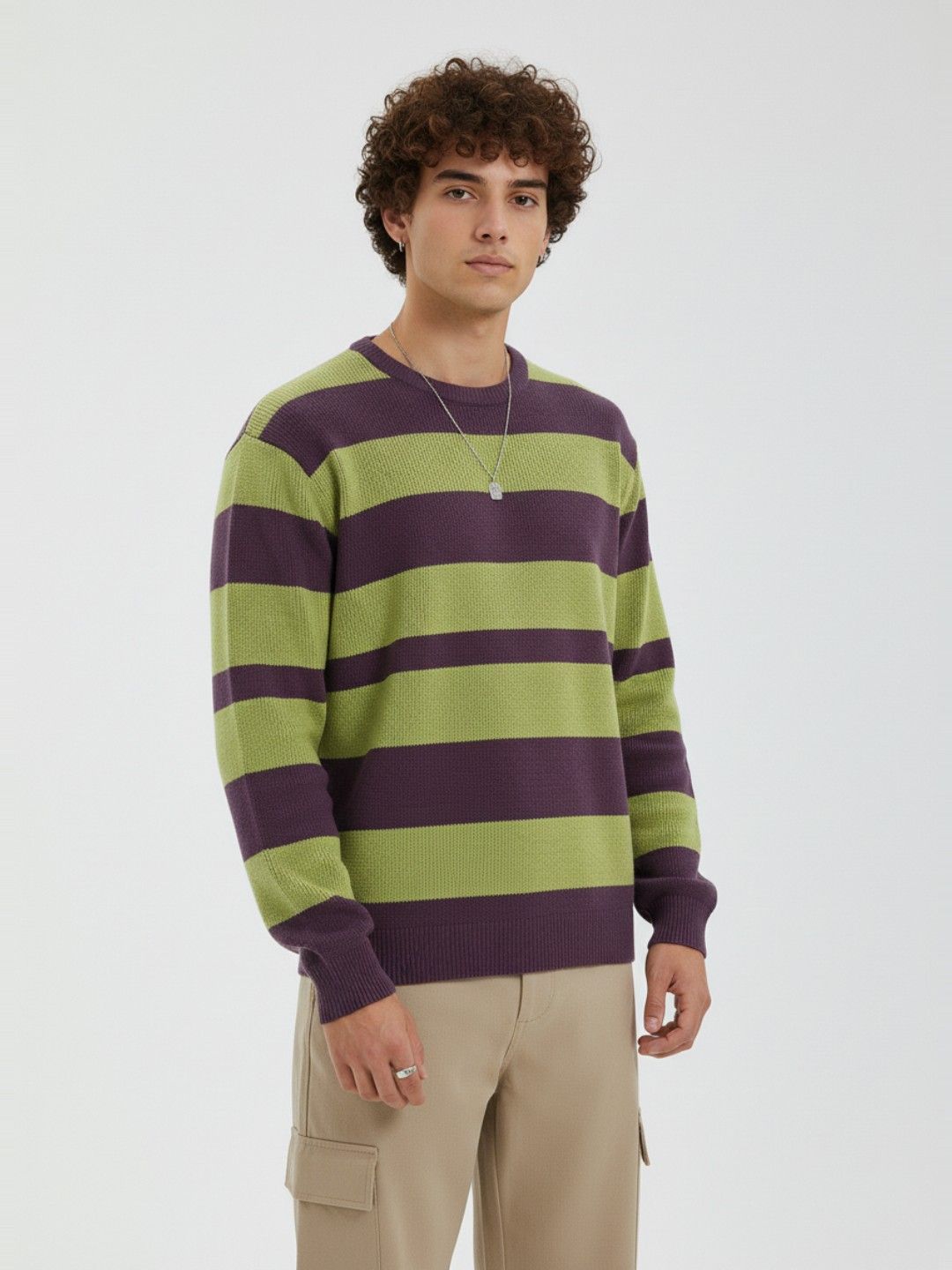 glitchez Striped Relaxed Pullover-picture-39