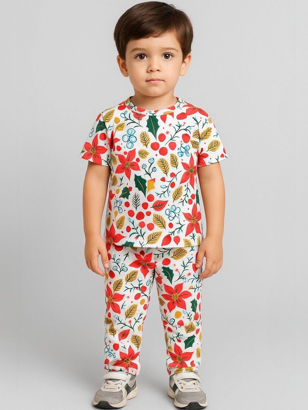 ALANTA Unisex Kids Printed T-shirt with Pyjamas-picture-55