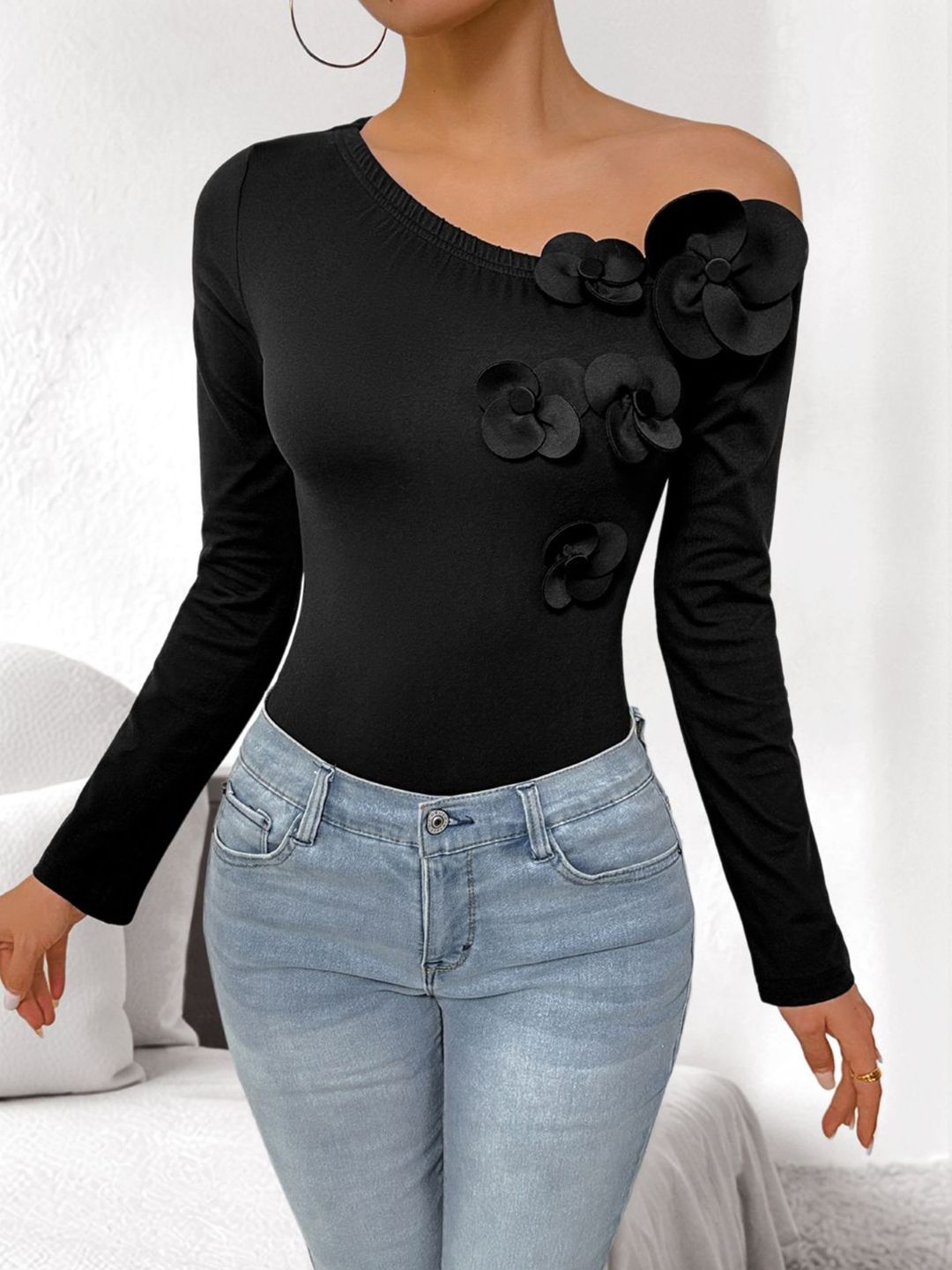 KPOP Women One Shoulder Bodysuit-picture-58