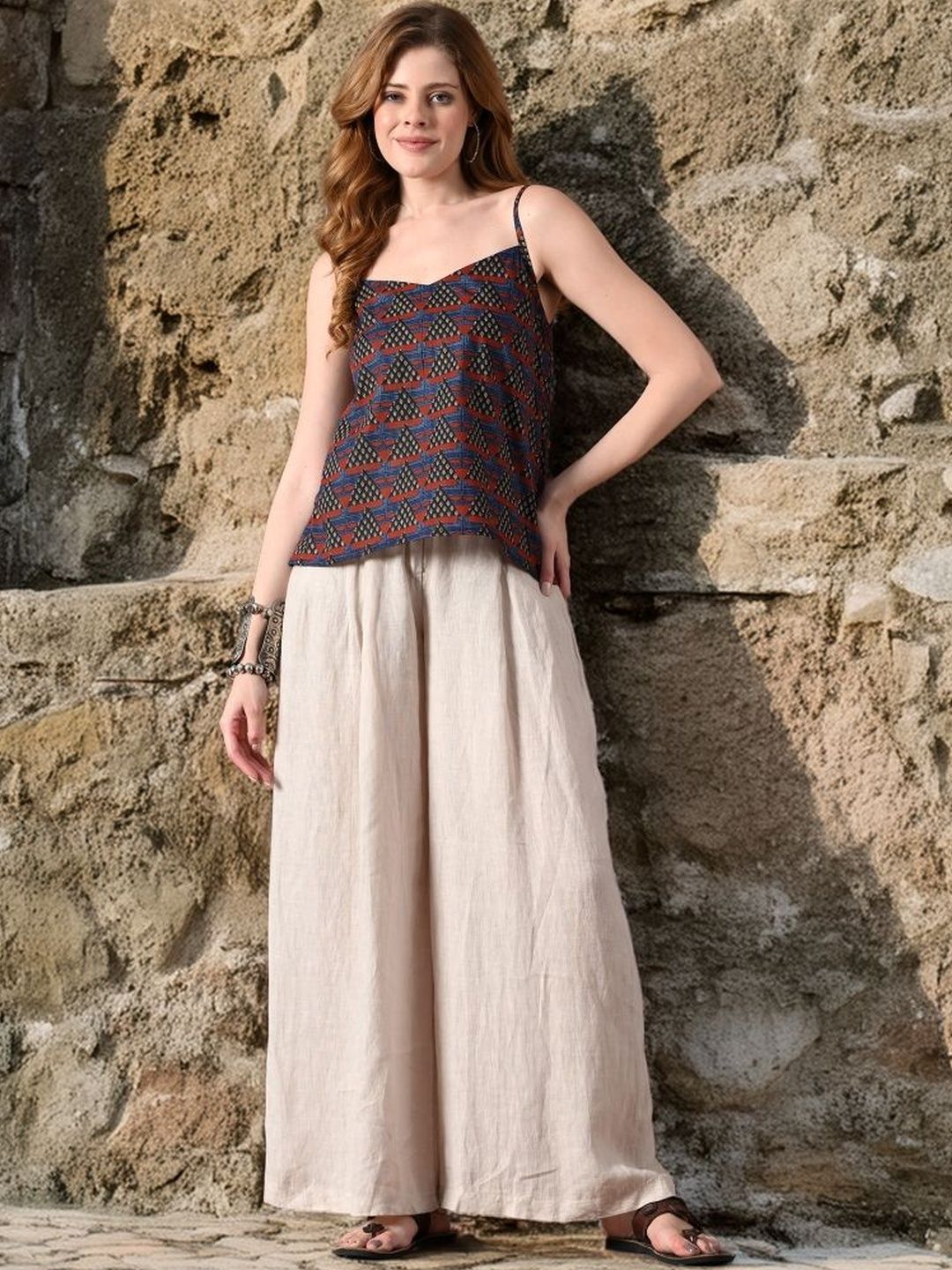 KALINI Geometric Print Cotton Top-picture-19