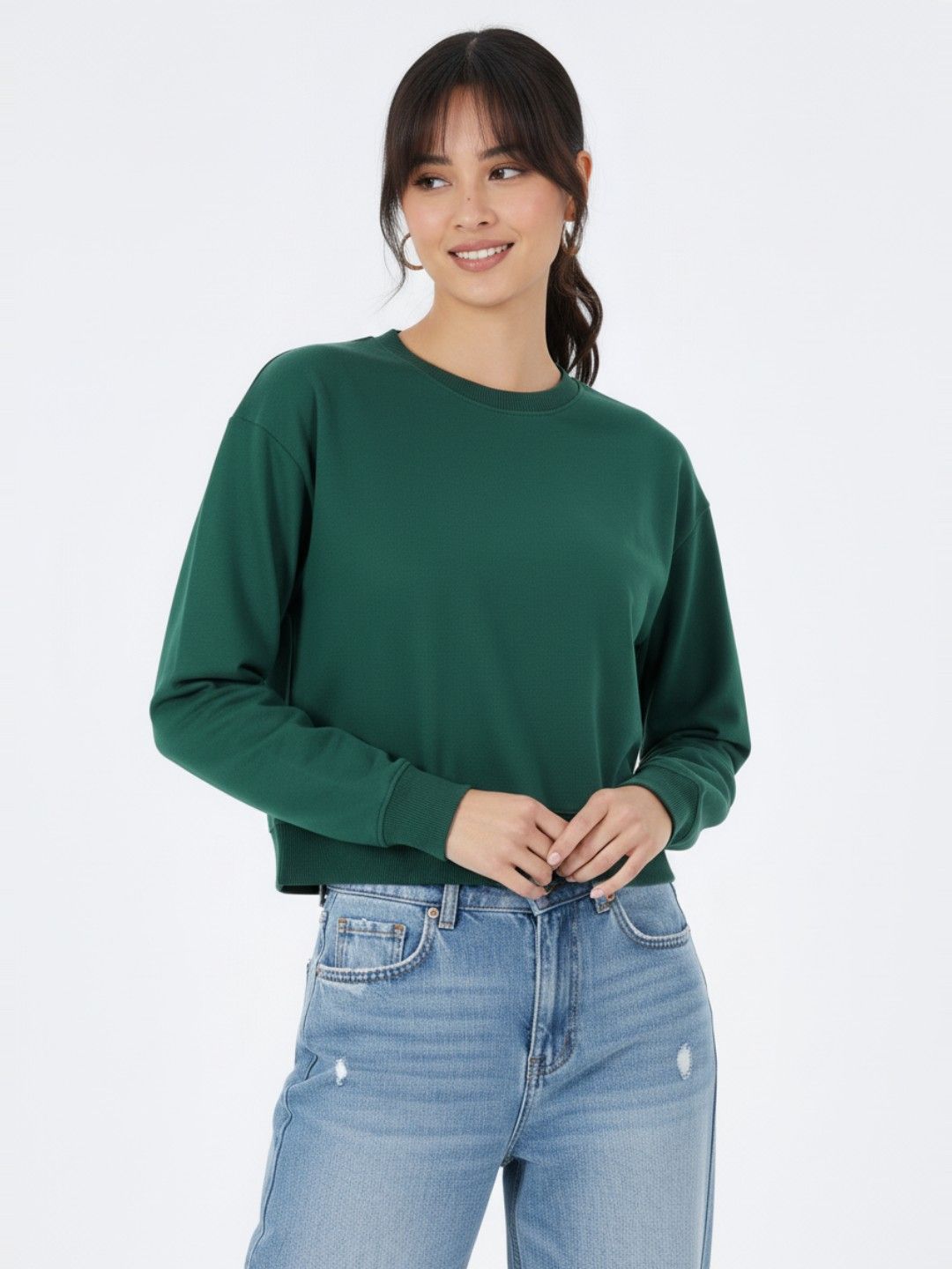 glitchez Round Neck Boxy Fit Crop Sweatshirt-picture-50