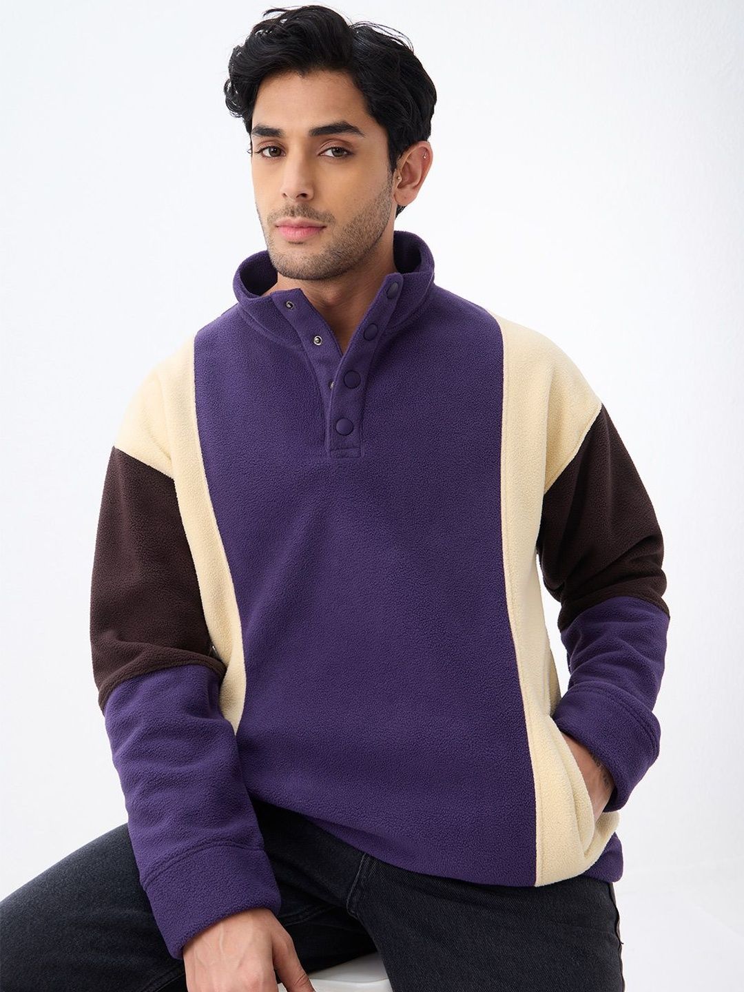 The Souled Store Men Colourblocked Sweatshirt-picture-39