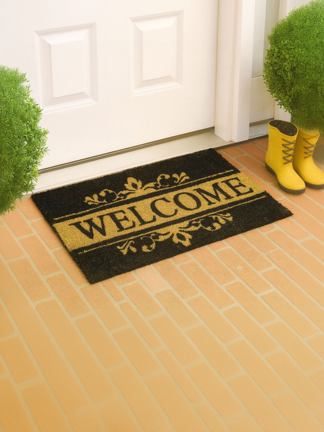 LUXEHOME INTERNATIONAL Black & Brown Self-Designed Anti-Skid Doormat-picture-29