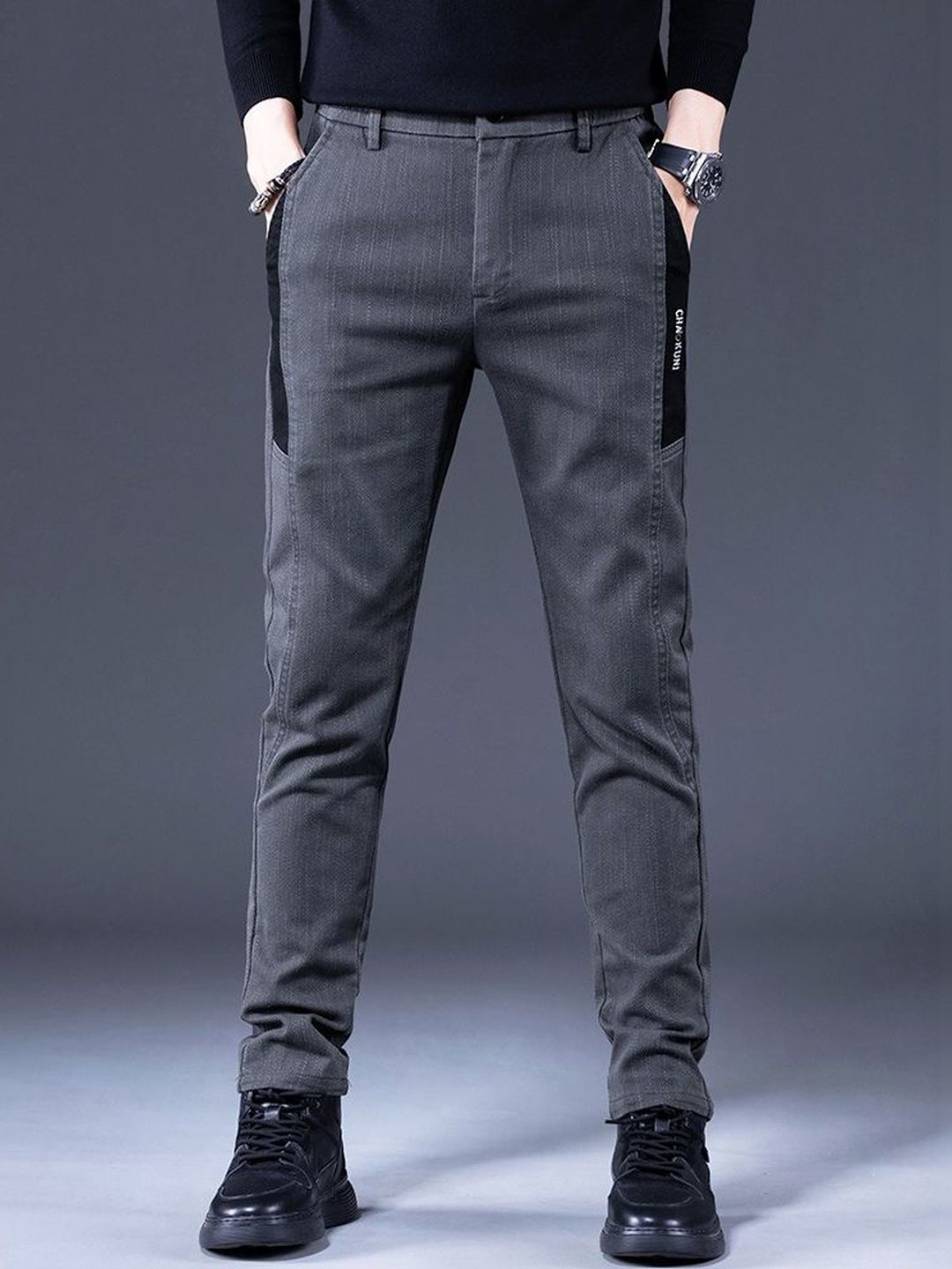 StyleCast x Revolte Men Slim Fit Easy Wash Pleated Trousers-picture-58