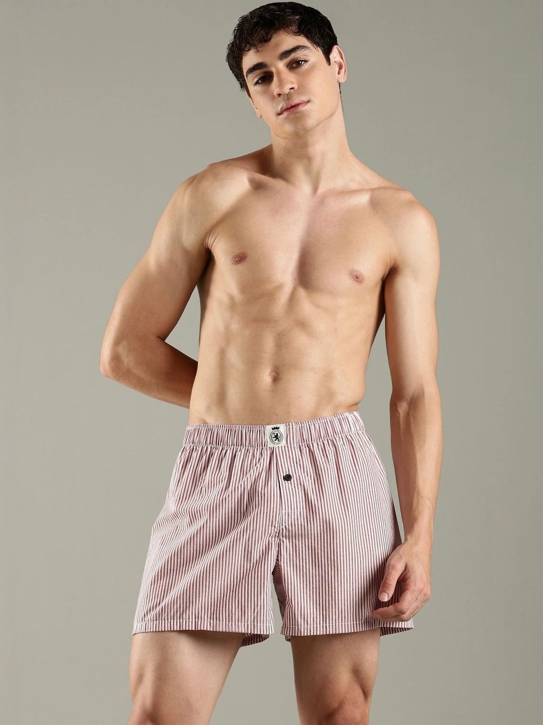 Tommy Hilfiger Men Striped Mid Rise Cotton Boxers