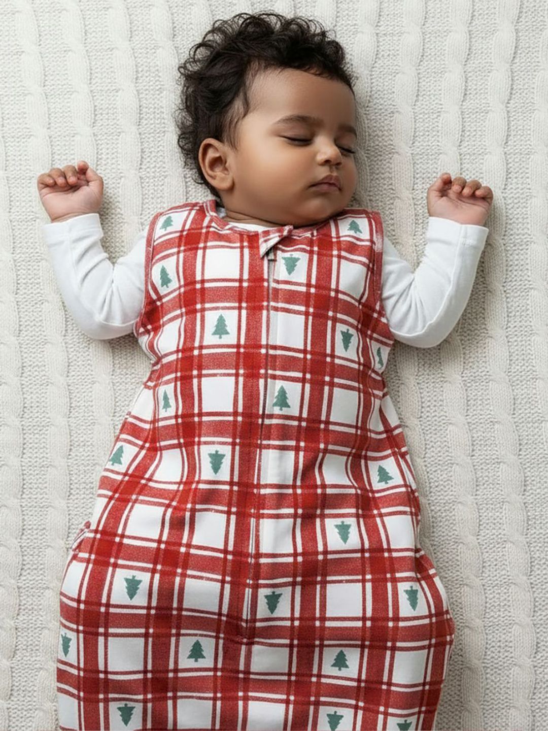 cocoon care Kids Red Printed Bamboo Cotton Baby Sleeping Bag With Foot Opening-image-39