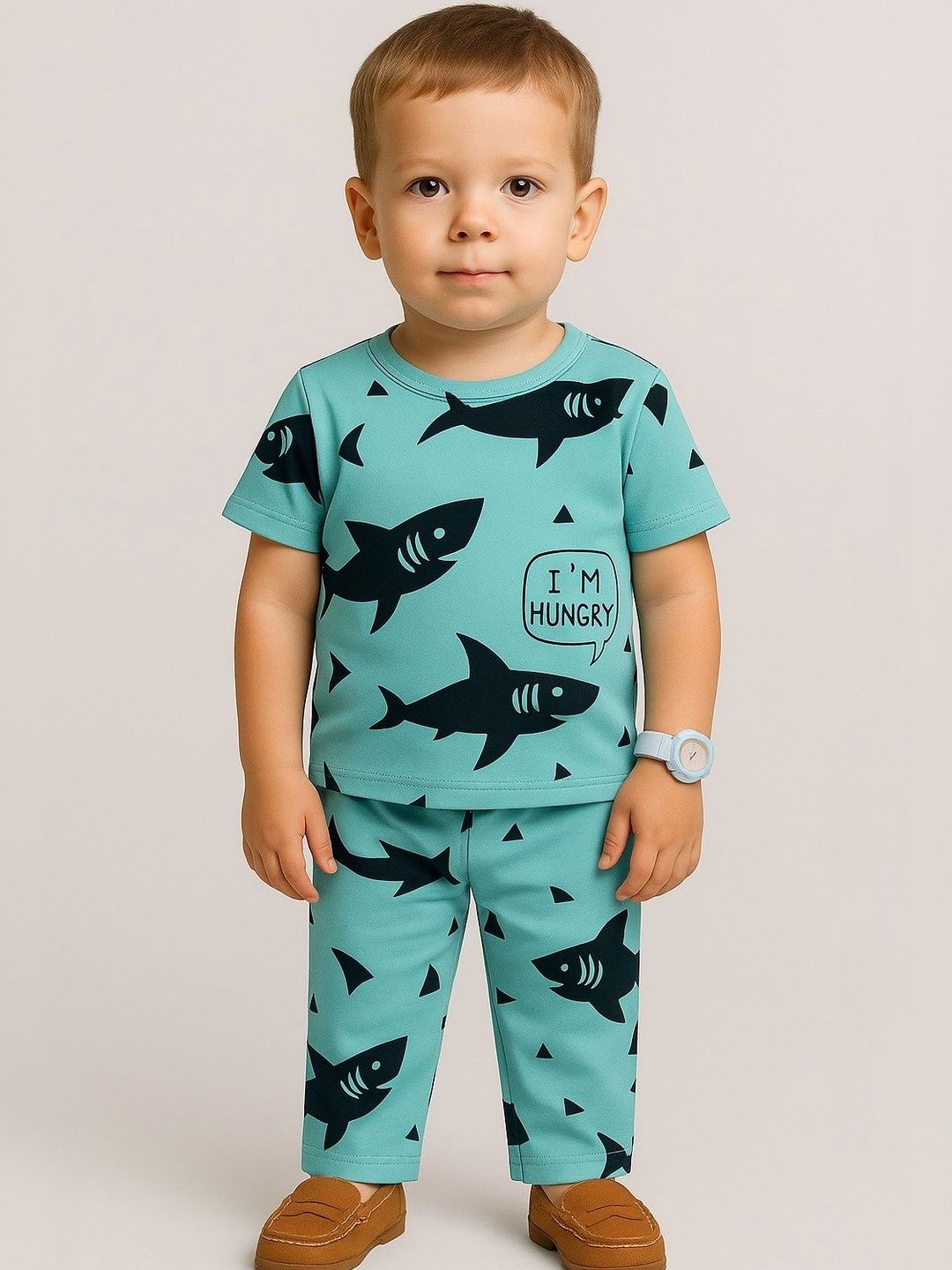 ALANTA Unisex Kids Printed T-shirt with Pyjamas-picture-50