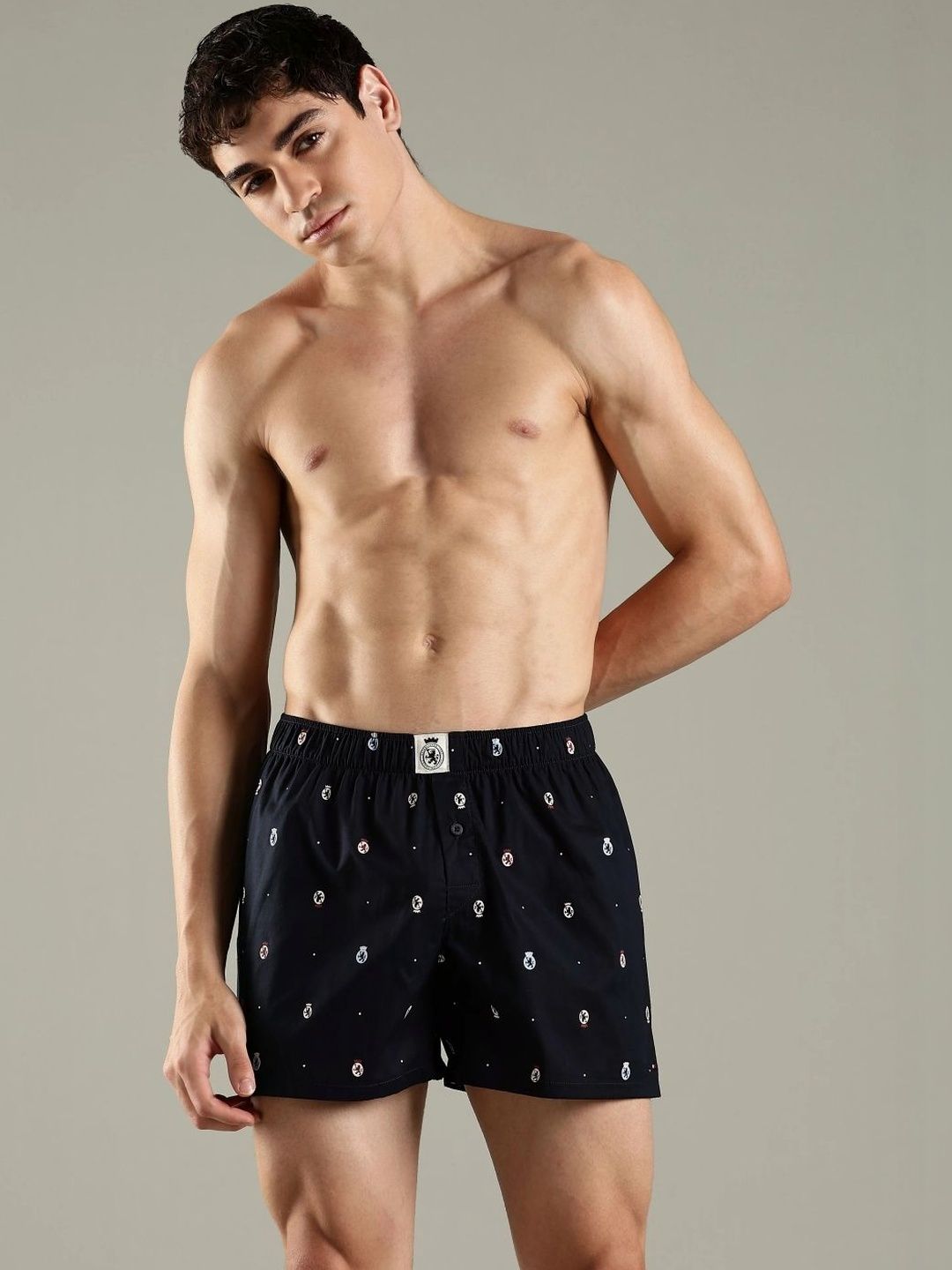 Tommy Hilfiger Men Printed Mid Rise Inner Elastic Cotton Boxers-image-44