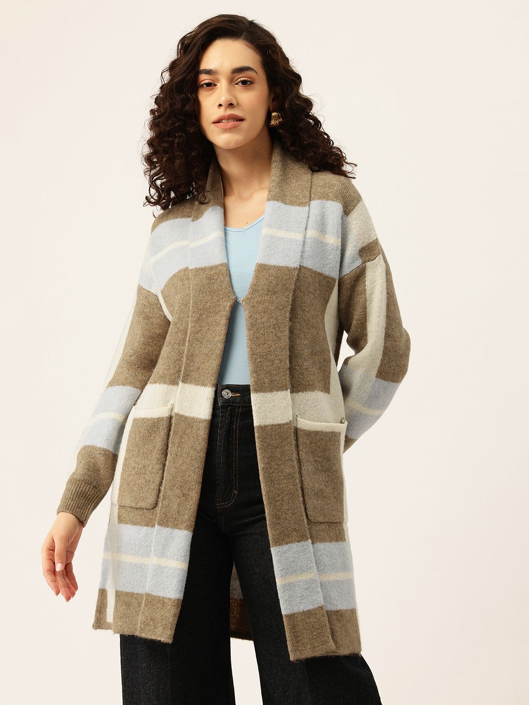 APSLEY Geometric Self Design Longline Cardigan-picture-14
