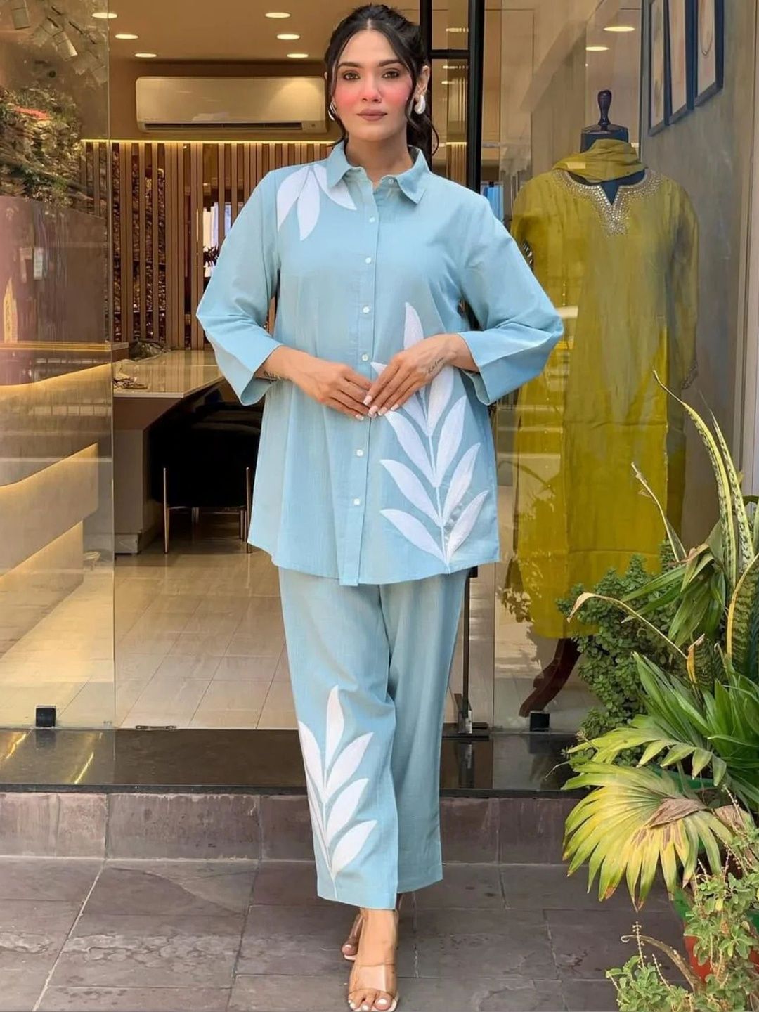 Jasoriya Women Floral Printed Regular Pure Cotton Kurta with Trousers-picture-22