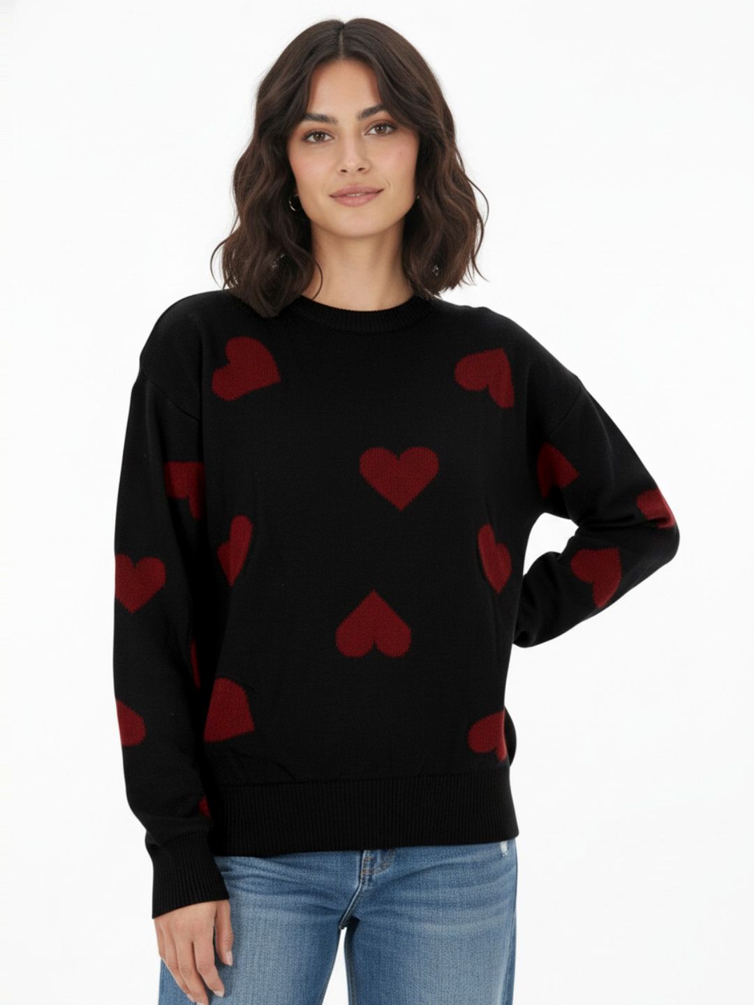 glitchez Conversational Self Design Round Neck Pullover-picture-41
