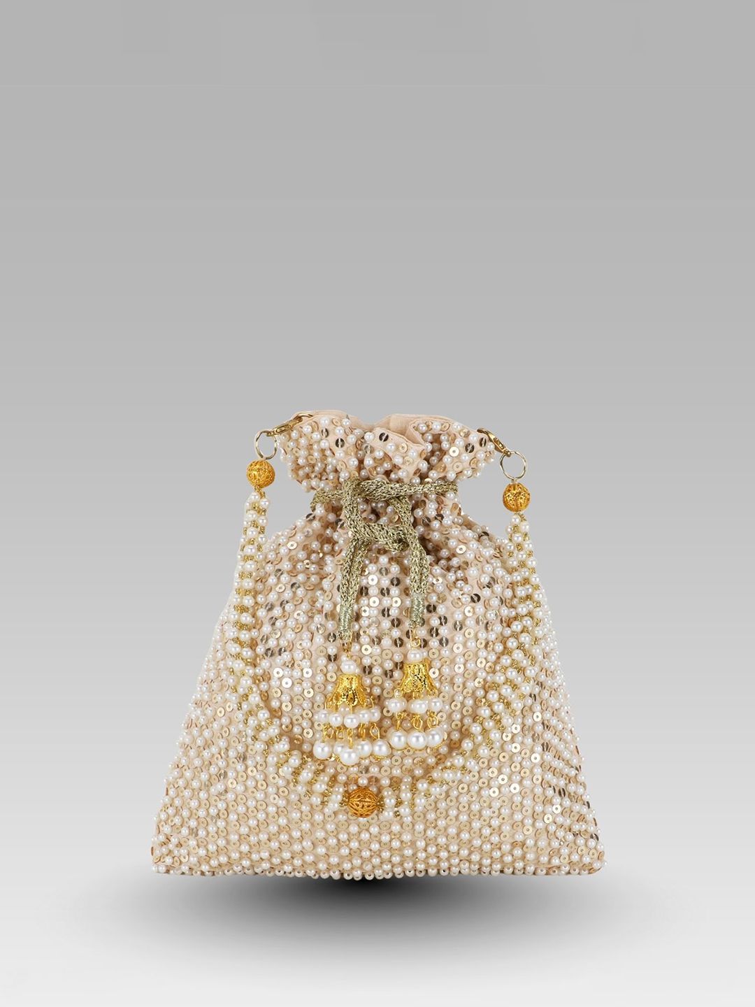 Anouk Embellished Sequined Tasselled Potli Clutch-picture-40