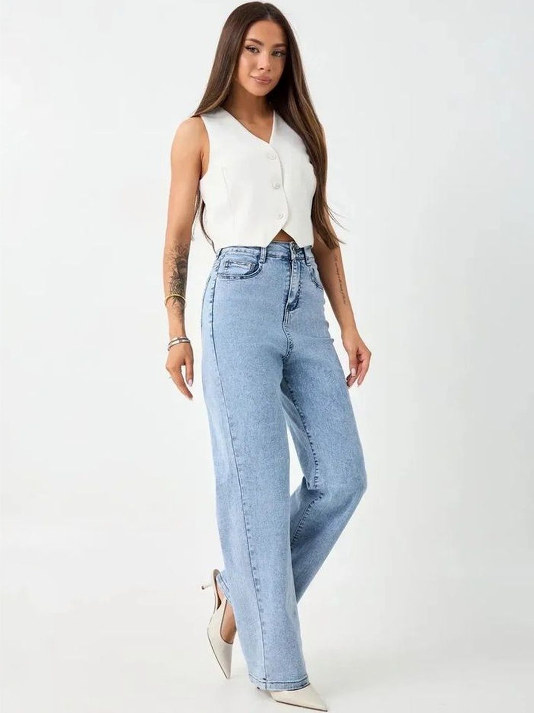 Aadvi Fashion Women Smart Regular Fit High-Rise Light Fade Stretchable Jeans-image-44