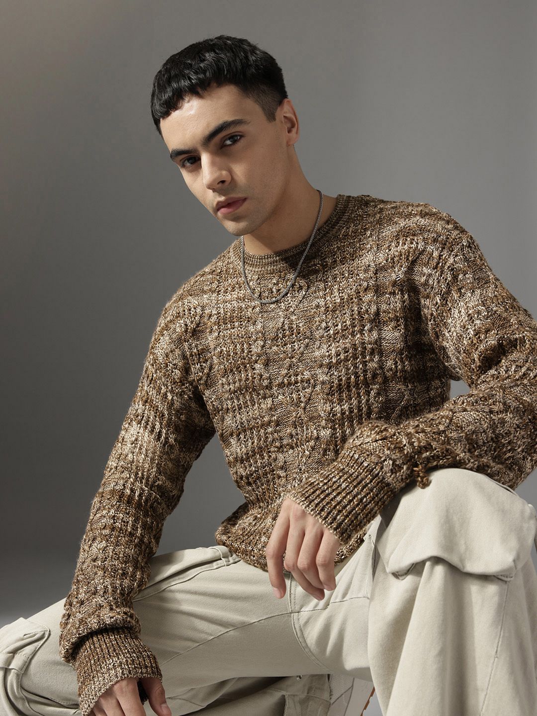 FCUK Cable Knit Pullover Sweaters-picture-31
