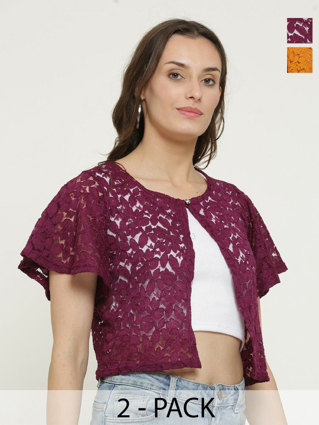 STYLE GRID Women Self Design Round Neck Cotton Shrug-picture-24