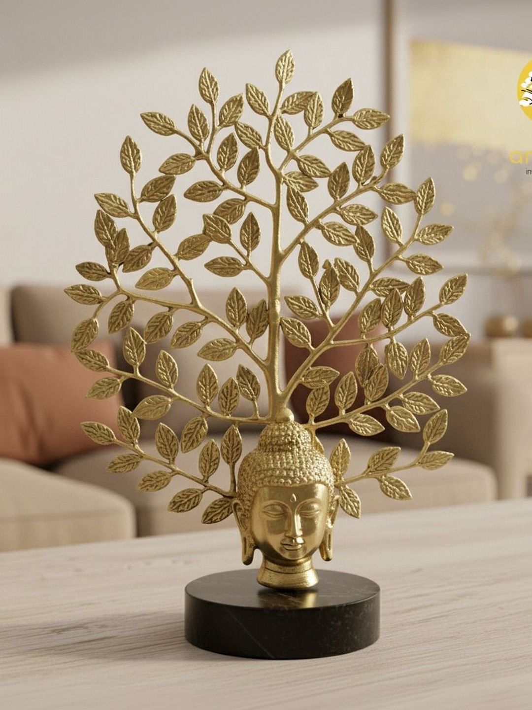 ArtCraft Unisex KalpaVriksha Table Art Gold-Toned Showpiece-image-32